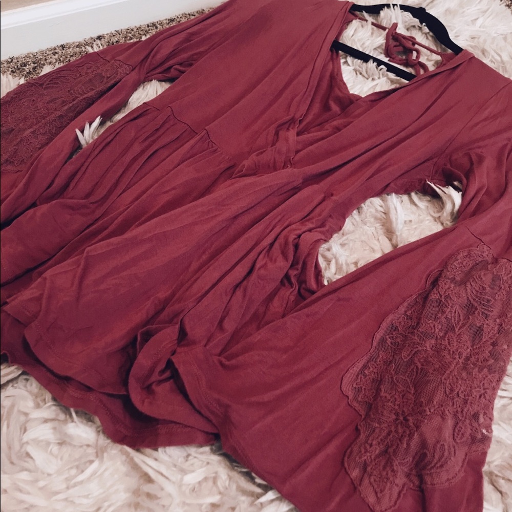 Long Sleeve Mauve  American Eagle Top